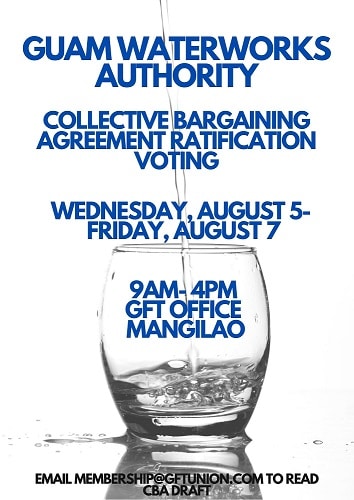 GUAM WATERWORKS AUTHORITY CBA RATIFICATION